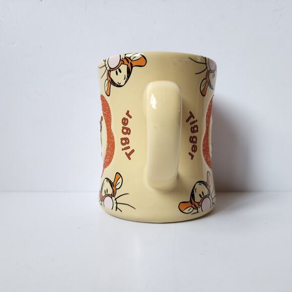 Disney Tigger Mug 3D Ceramic Coffee Cup Yellow Embossed Textured Flower Tiger - Picture 2 of 6